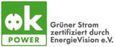 ok Power grüner Strom certified via EnergieVision e.V.