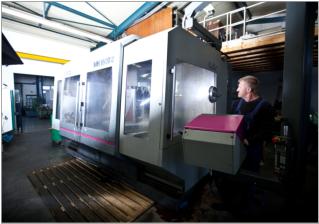 View inside hall of plastic production